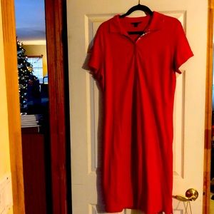 Land’s End, hot pink polo dress, size large tall.
